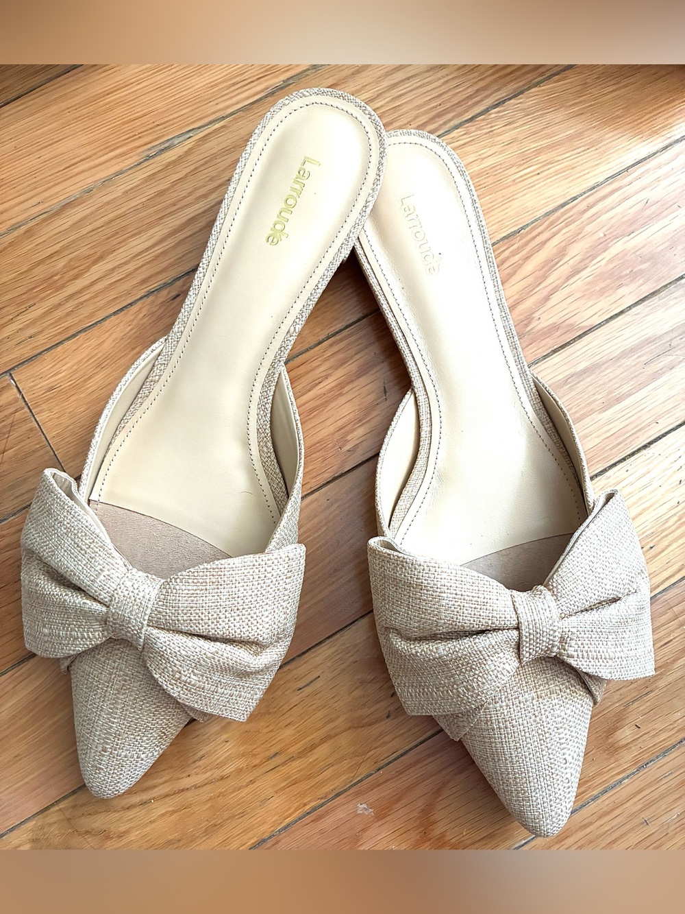 Larroude Elle Flat Mules, NEW w Box, Dust Bags, Flawless!